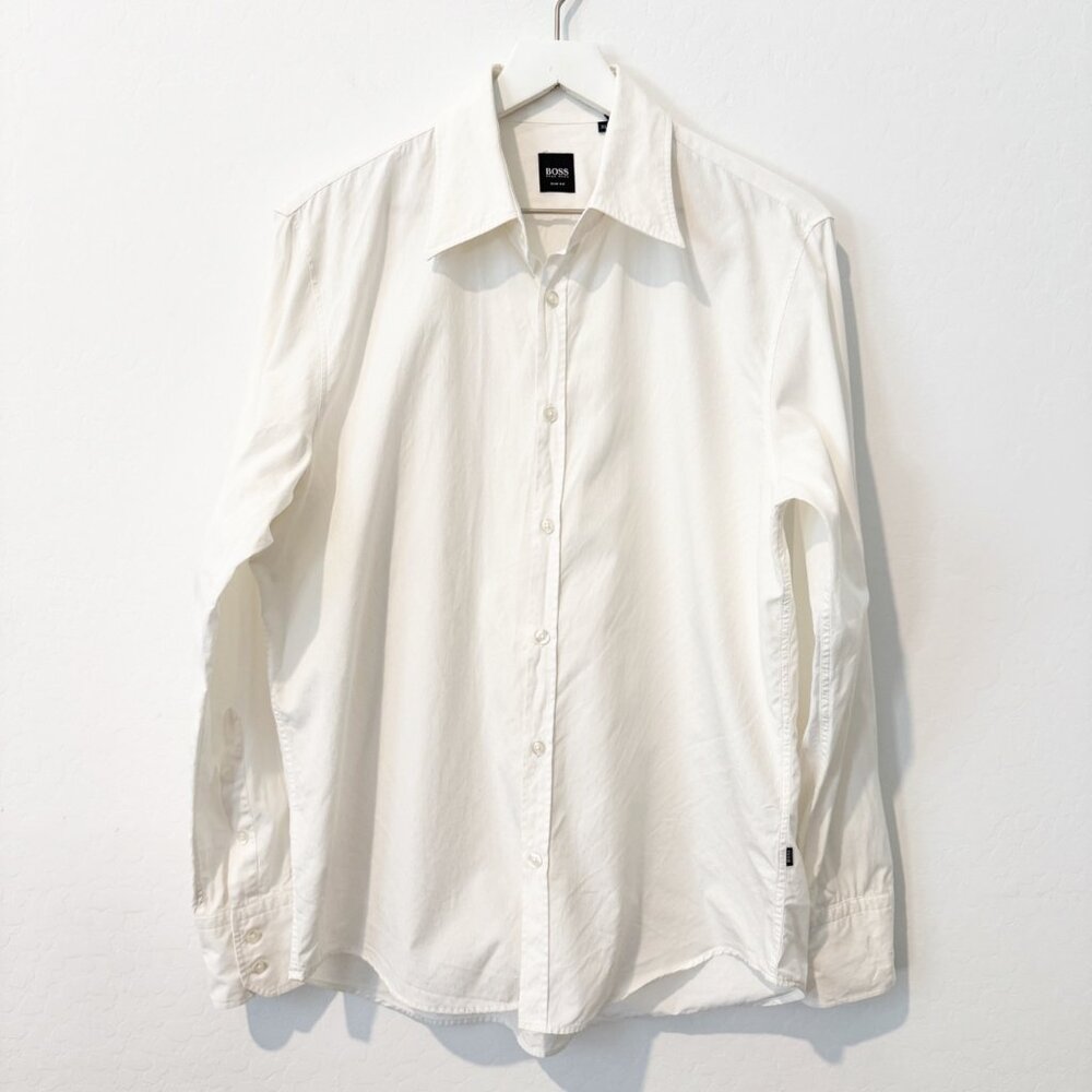Hugo Boss Men's Button Front Dress‎ Shirt Business Casual Office Wedding Work XL